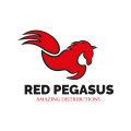 Logo cheval pegasus rouge