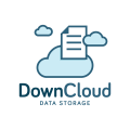 Down Cloud Data Storage Logo