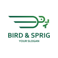Logo uccello e rametto