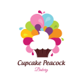 Cupcake Peacock Logo