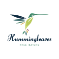 Logo Hummingbird Leaves