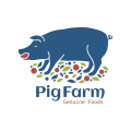 豚の農場 本物の食品ロゴ