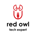 红色猫头鹰技术专家Logo