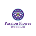 西番莲的彩色玻璃Logo