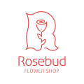 玫瑰花蕾鲜花店Logo